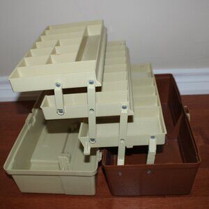 3/$77❤️vintage Plano 6303 Sturdy Three-Tiered Tackle Box Lockable Fishing USA